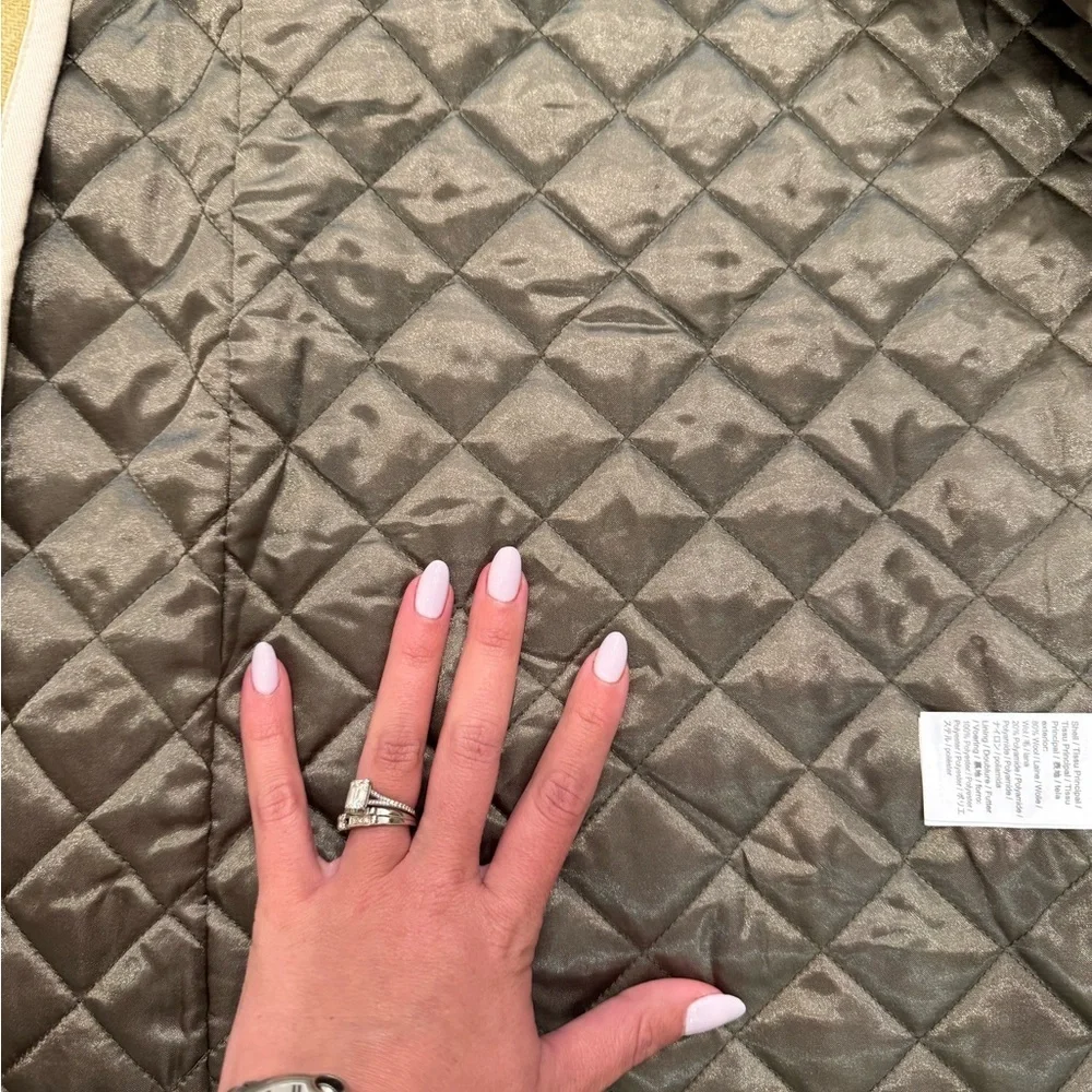 K1. NWT J.Crew Nello Gori Summit Italian Wool Stadium Cloth Coat in Yellow Haze - Picture 7 of 11